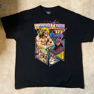 WWE WrestleMania VI Retro Grid Poster T-Shirt Ultimate Warrior Macho Man